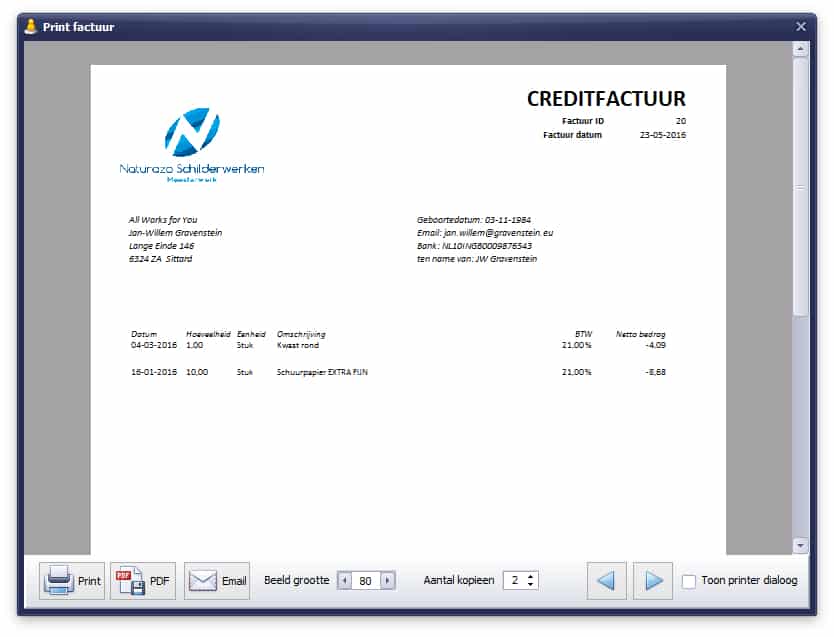Factuurprogramma PERIFACT - factuur software voor iedere ondernemer van