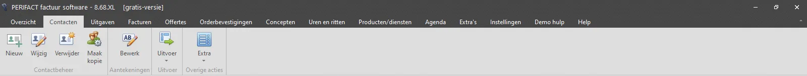 PERIFACT menu contacten