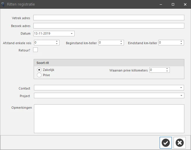 PERIFACT factuur software, ritten registratie PERIFACT factuur software, ritten registratie