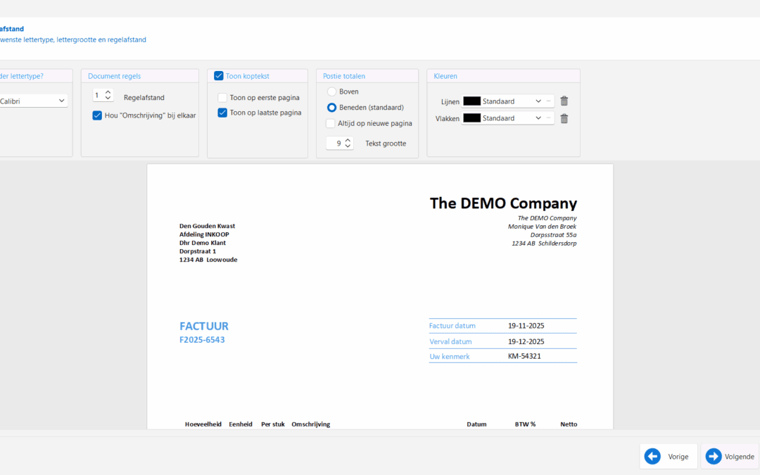 Help layout instellingen