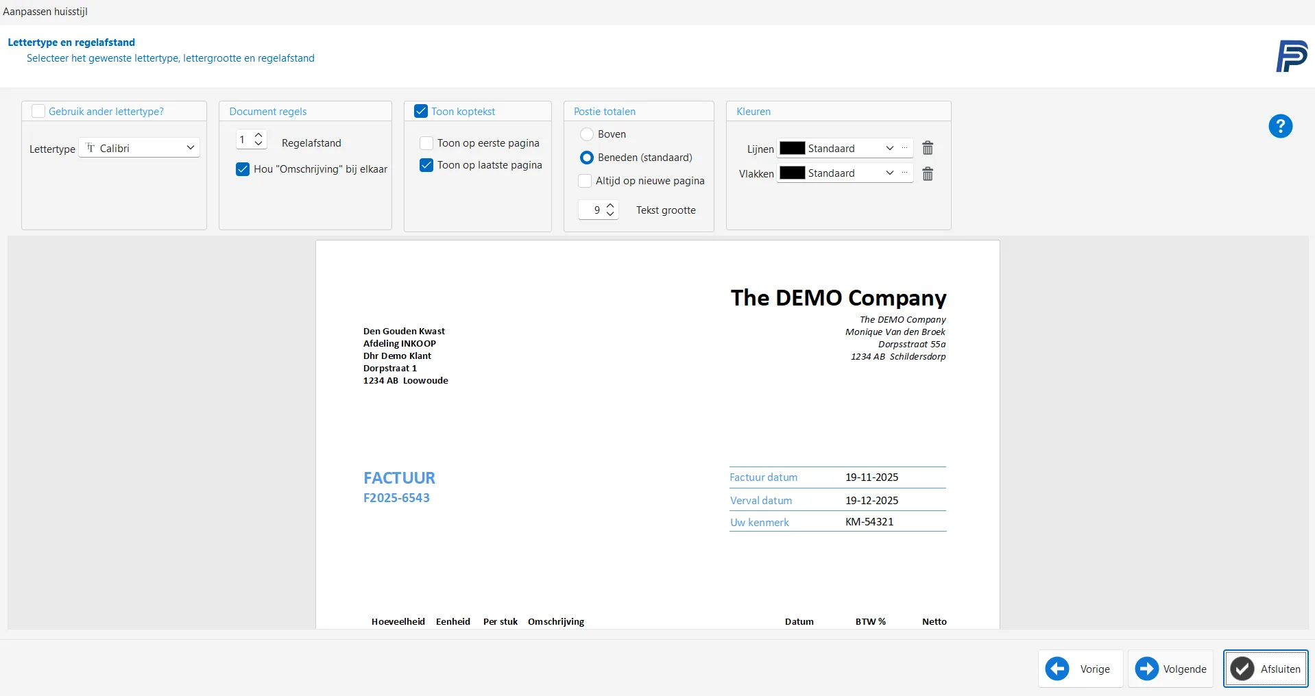 HELP PERIFACT layout instellingen HELP PERIFACT layout instellingen