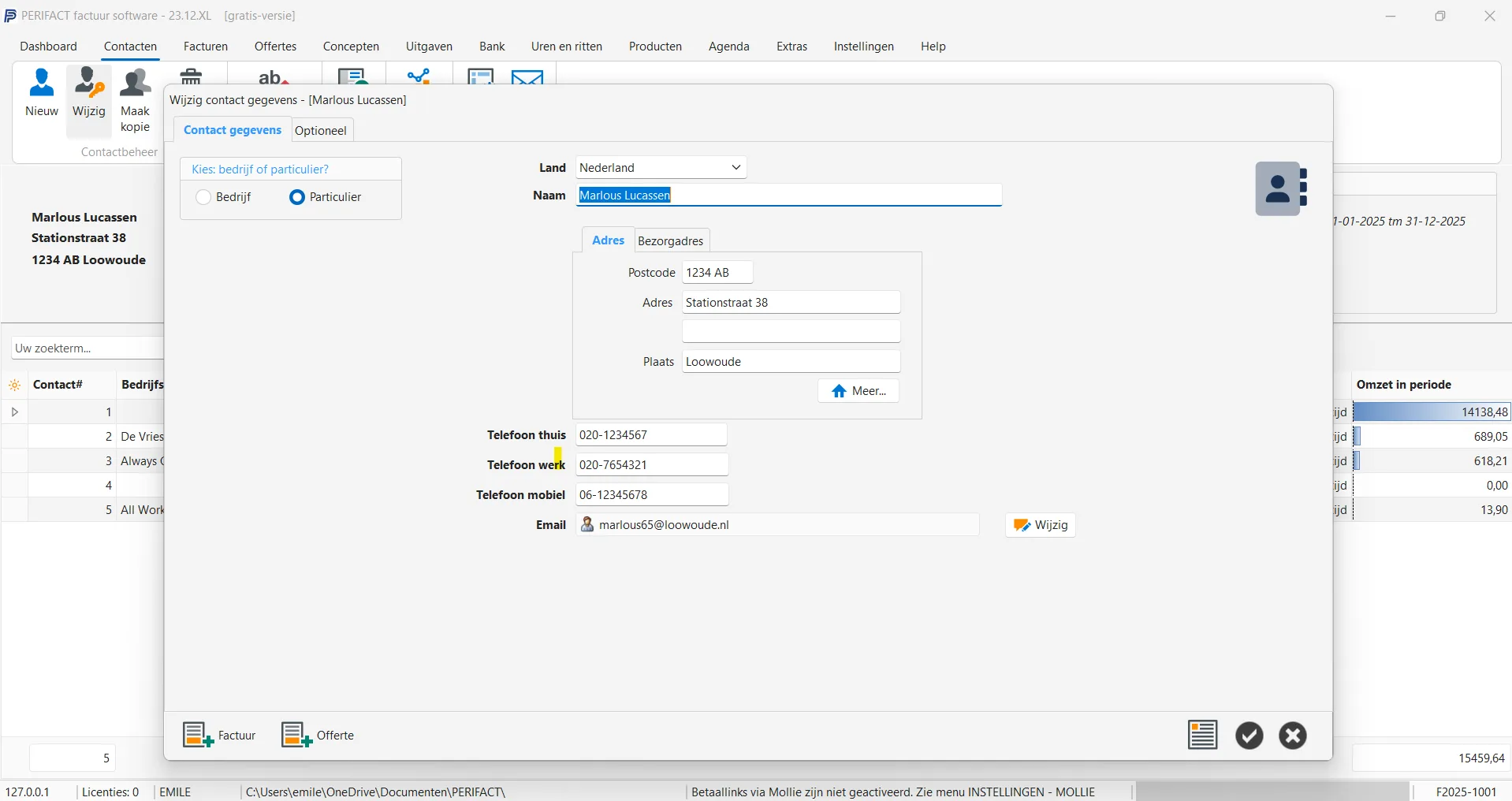 PERIFACT contact gegevens v13.23 PERIFACT contact gegevens v13.23