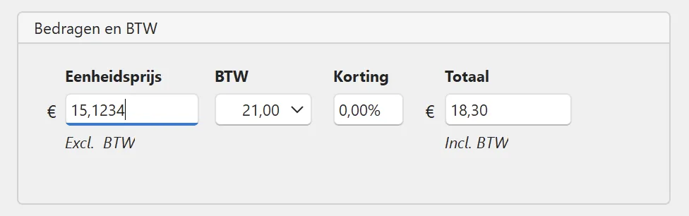 instellen van precisie Instellen van PRECISIE